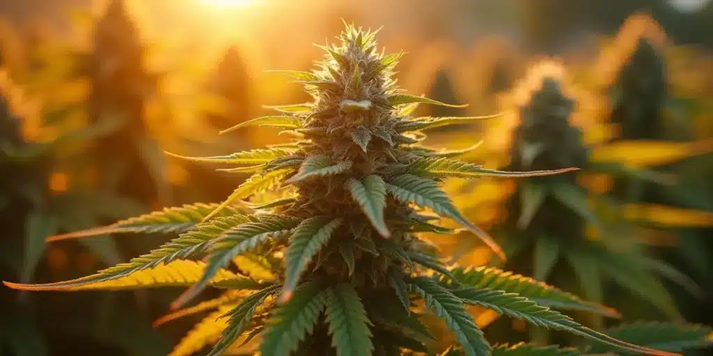 Gorilla G4: High-Potency Hybrid Cannabis Strain with Dense Trichomes.