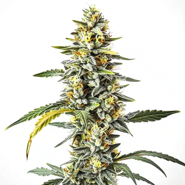 CBD Cheese cannabis flower with strong trichomes and signature cheesy orange pistils