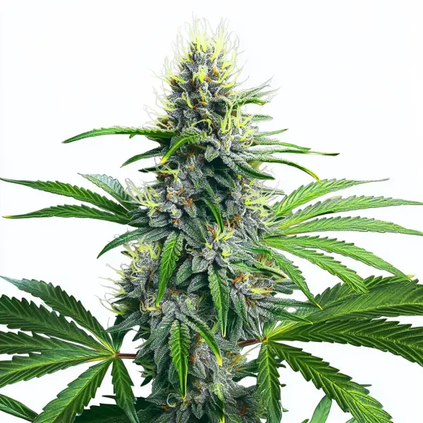 Lowryder Auto cannabis plant with compact structure and deep green leaves.
