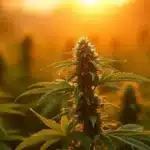 Outdoor Cannabis Grow at Golden Hour: Cultivating Healthy Plants Under Natural Sunlight