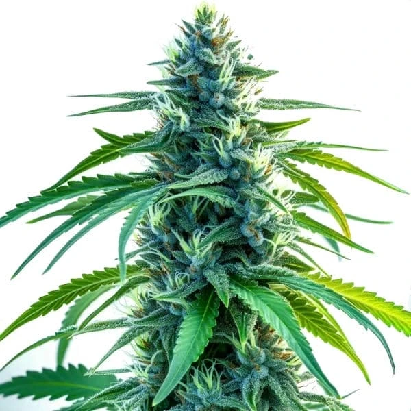 Nova OG cannabis plant with dense, frosty buds and bright green leaves.