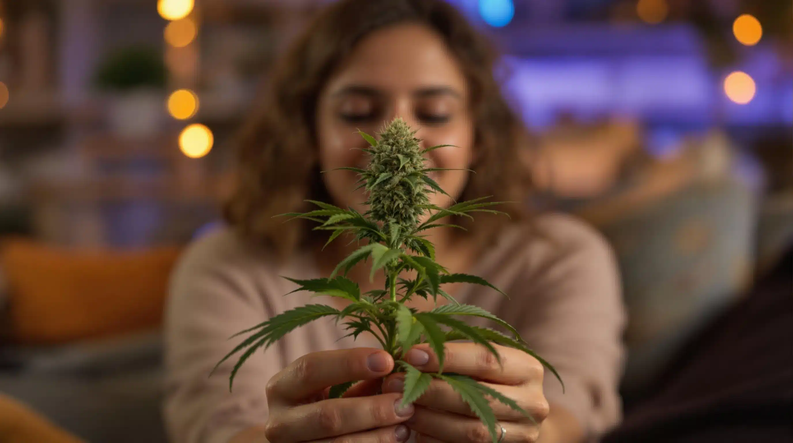 Pre-rolled high-CBD cannabis joint for relaxation.