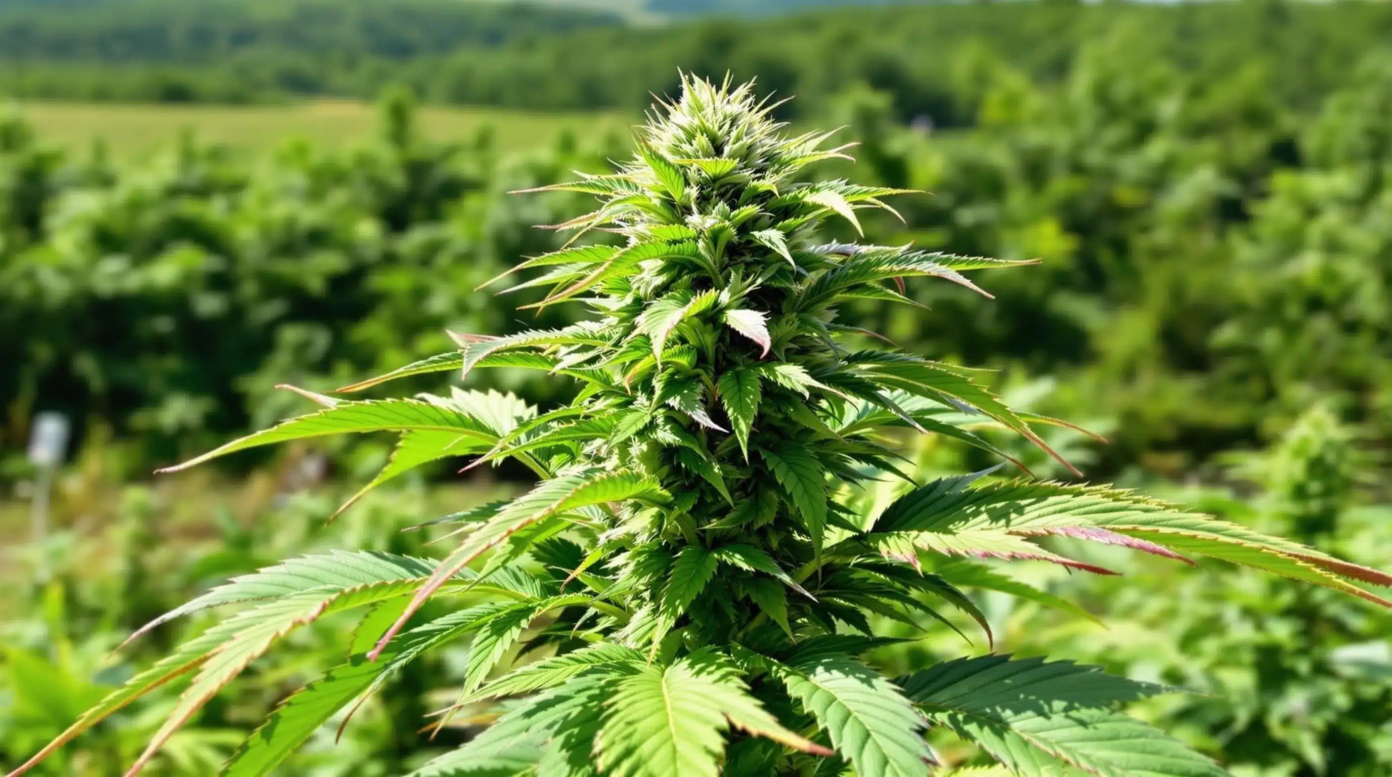 Healthy cannabis plant thriving in Ontario’s outdoor climate.