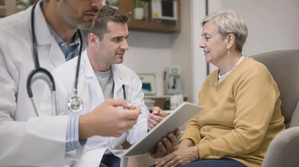 Doctor discussing medical cannabis for MS treatment.