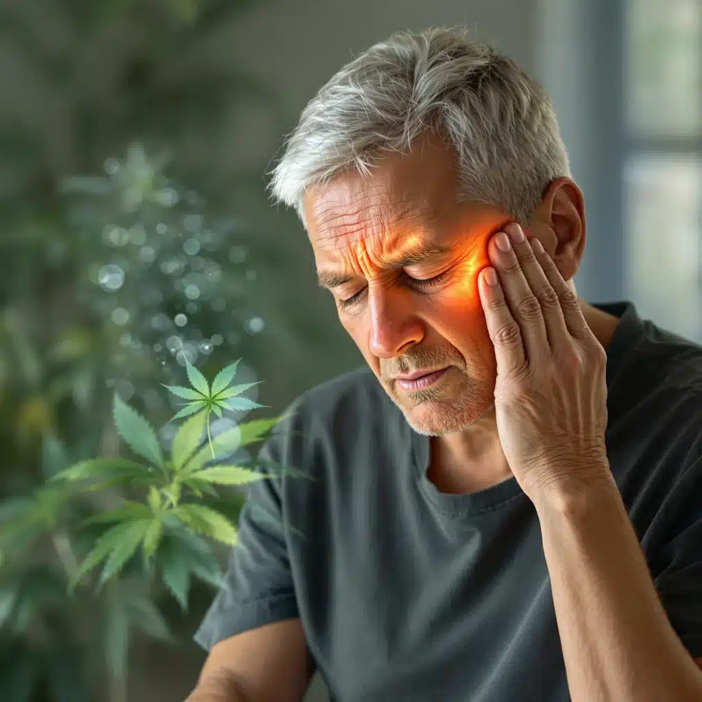 Person with MS using medical cannabis for symptom relief.