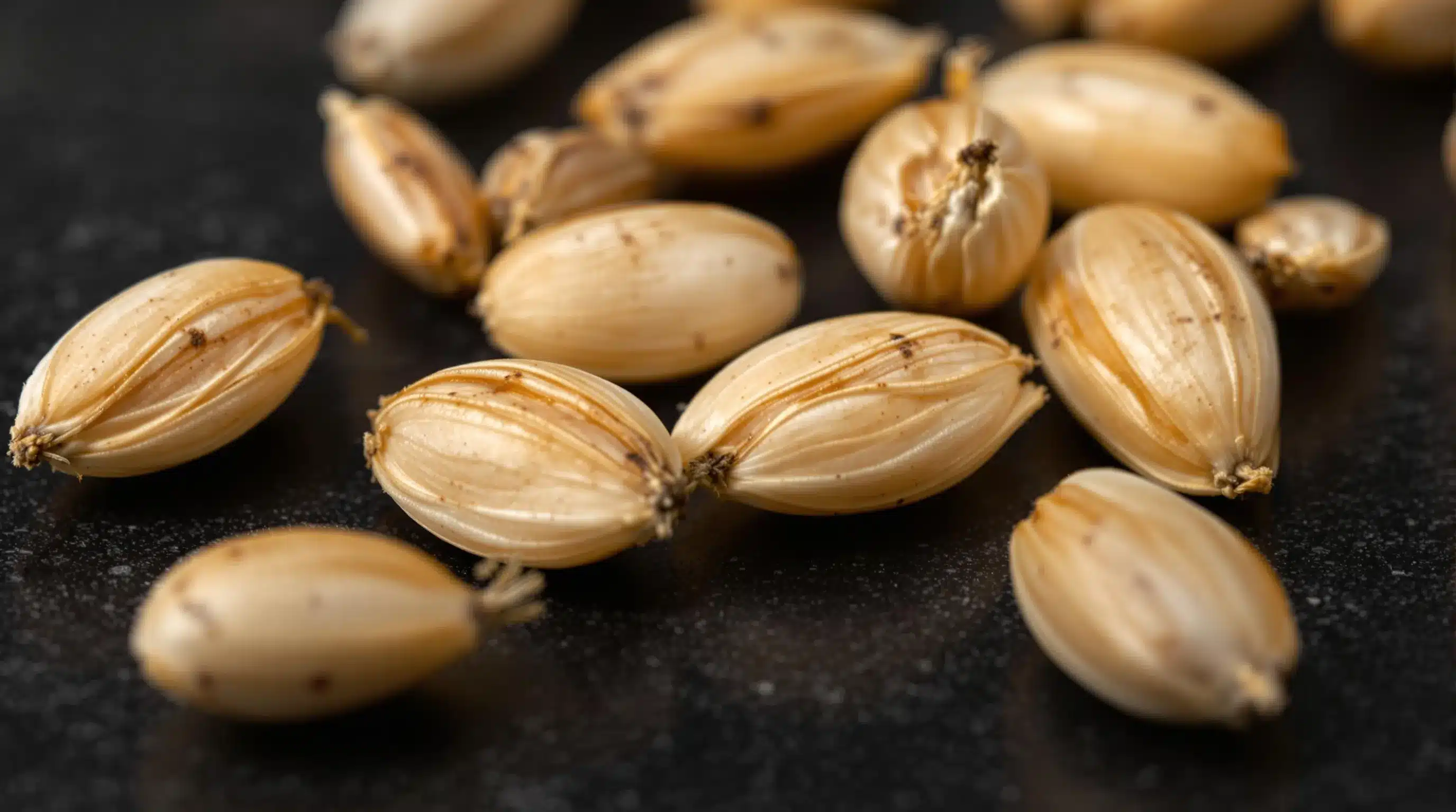 Close-up of Jealousy seeds ready for germination