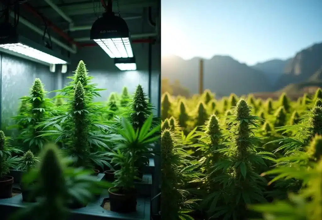 Healthy cannabis plants thriving