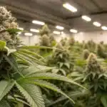 Close-up of Blackberry Moonrocks Autoflower cannabis buds in a professional indoor grow room