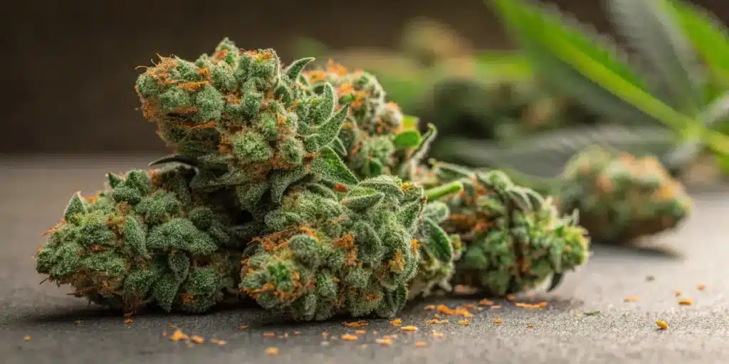 Compact Animal Cookies cannabis buds in macro photography