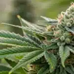 Close-up of dense, resin-coated Fast Bud Autoflower buds with sparkling trichomes.