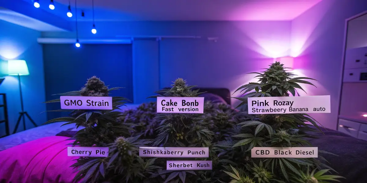 Cannabis buds and extraction oils on a laboratory table for fibromyalgia research