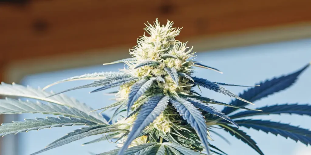 mature Caramel Cream cannabis plant under natural light