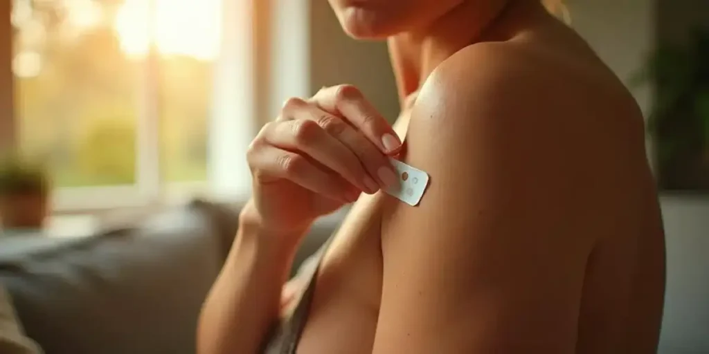 Cannabis buds on a nightstand with a woman sleeping in the background, illustrating how cannabis may help with sleep for fibromyalgia.