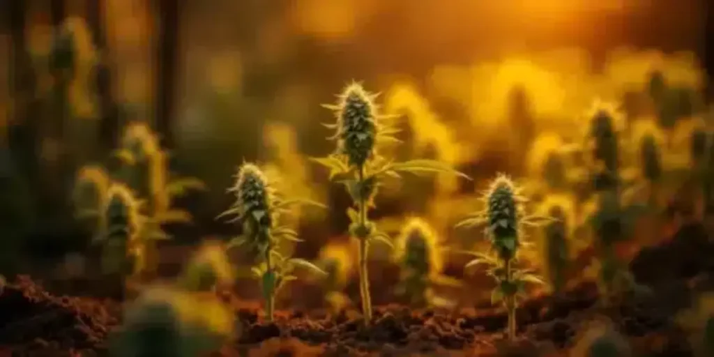 Joggers running in park while woman rests on bench holding water bottle after THCA detox workout.