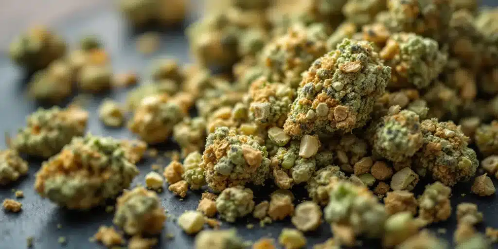 The shake is sourced from both high-quality flowers and popcorn buds