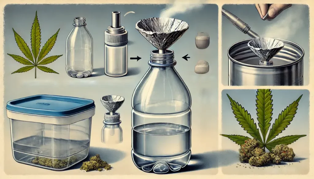 Detailed guide on how to make a grav top with household items, including bottle, foil, and container, illustrating each assembly step.