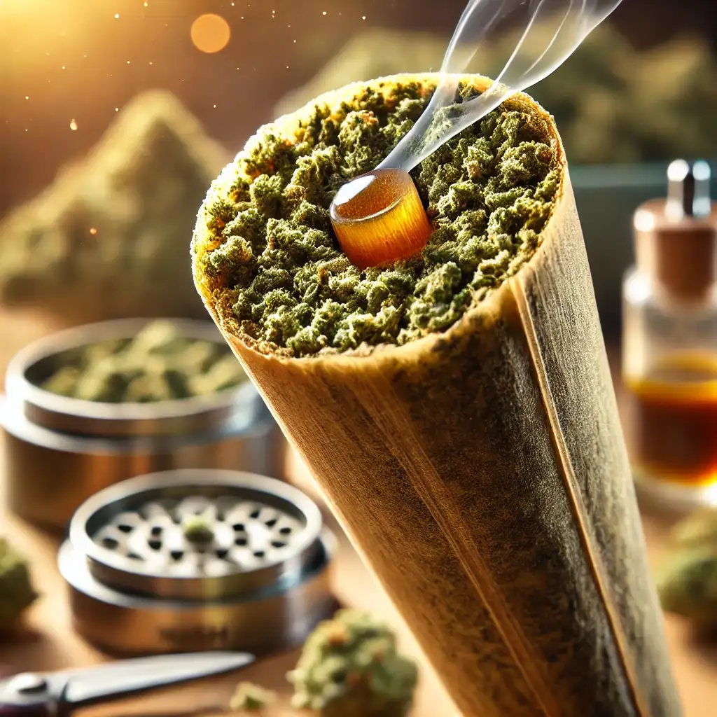 Cannabis joint with a hash hole burning in the center, illustrating what is a hash hole in smoking culture.