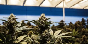 Lemon OG cannabis plants thriving in an indoor cultivation setup