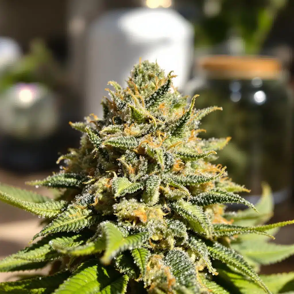 Close-up of a cannabis flower showcasing trichomes, highlighting best ways to use THCA in natural form.