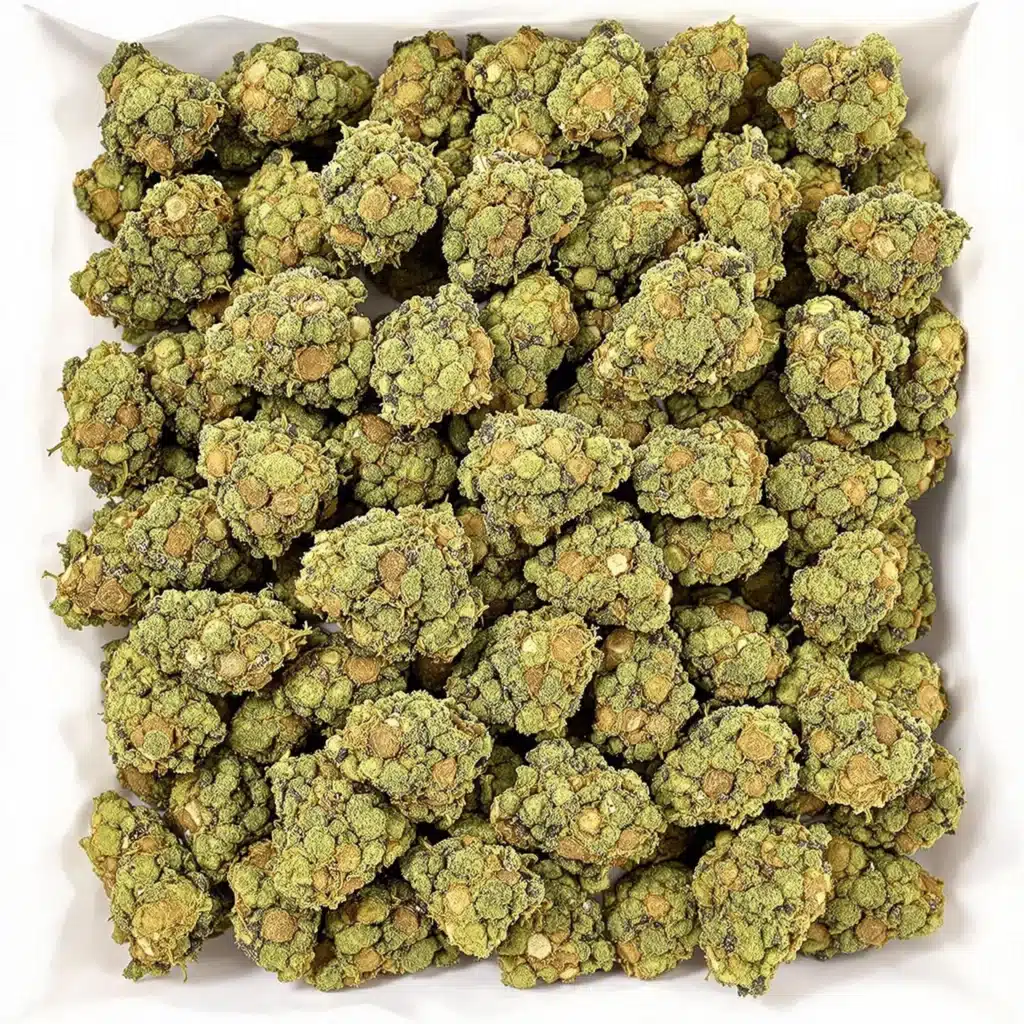 Wholesale THCA flower packages displaying vibrant buds with quality trichomes.