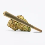 Zapphire pre-roll joint resting on dense cannabis buds, offering exotic and flavorful terpenes.