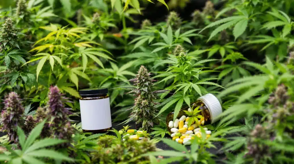 Cannabis plants including Future #1 and Permanent Marker, suitable for managing symptoms with antibiotics.