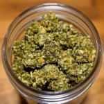 Cannabis buds from strains like Godfather OG and Berry Zkittlez for use during antibiotic treatment.