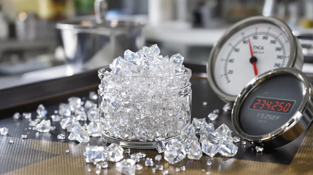 Decarbing BHO diamonds for carts with temperature and time control.