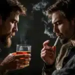 Difference Between Drunk and High: Side-by-side comparison of a drunk person and a high person.