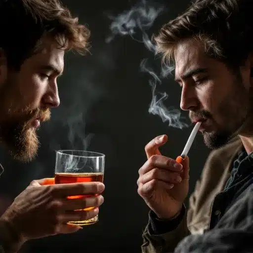 Difference Between Drunk and High: Side-by-side comparison of a drunk person and a high person.