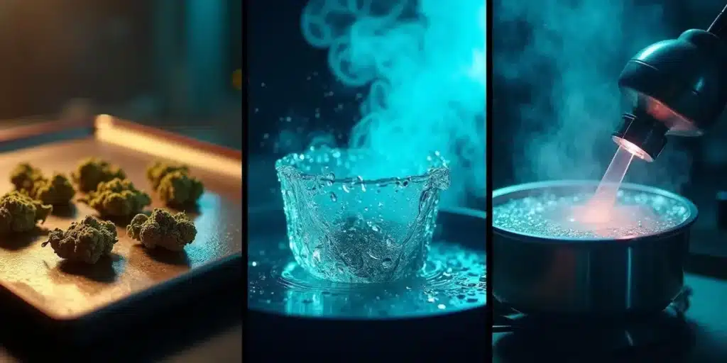 Glass teapot with steaming AVB water infusion, ideal for the Water Cure method to improve taste and purity.