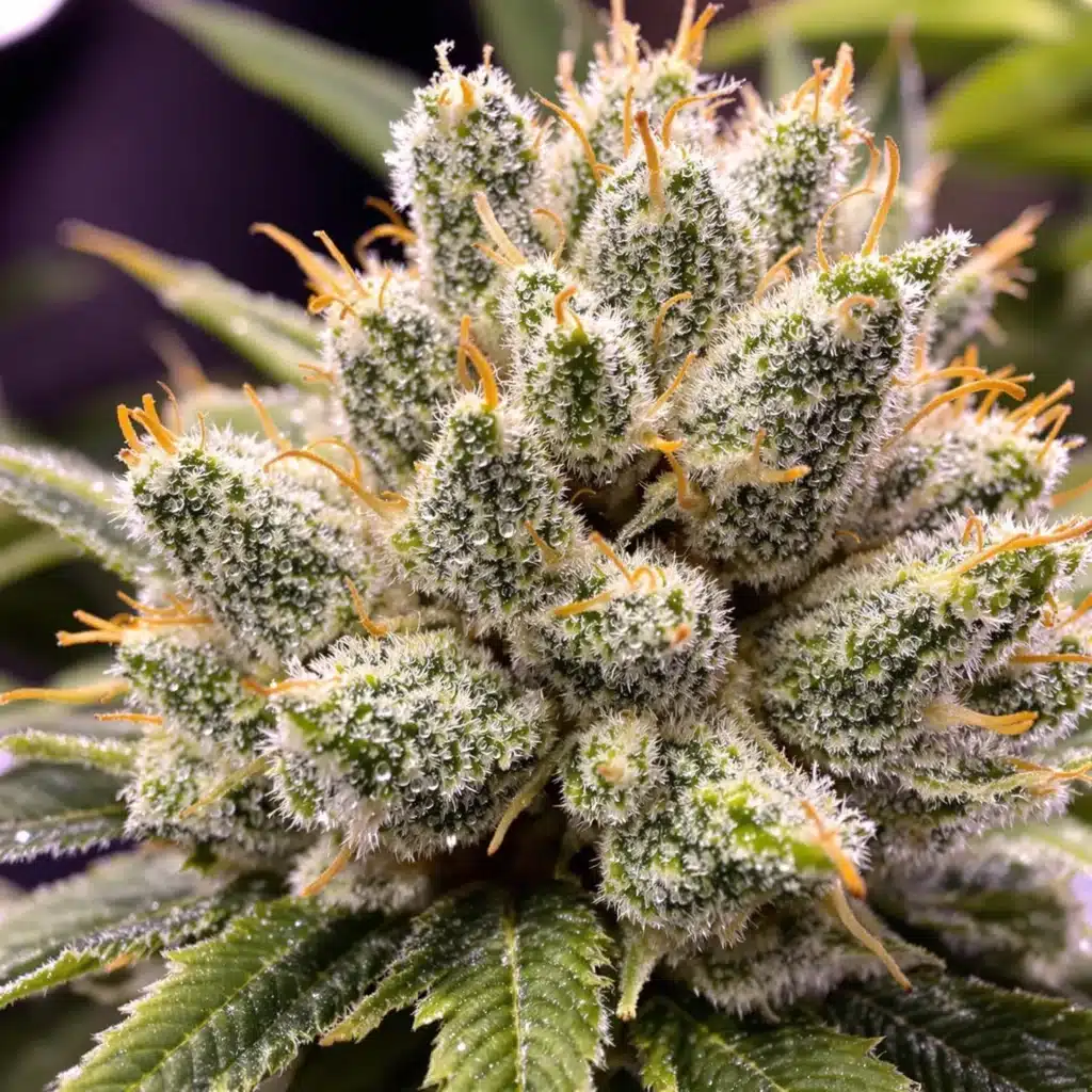 Autoflower buds in week 7 with orange pistils and milky trichomes.