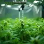 Automatic watering system for grow tent with dense cannabis canopy
