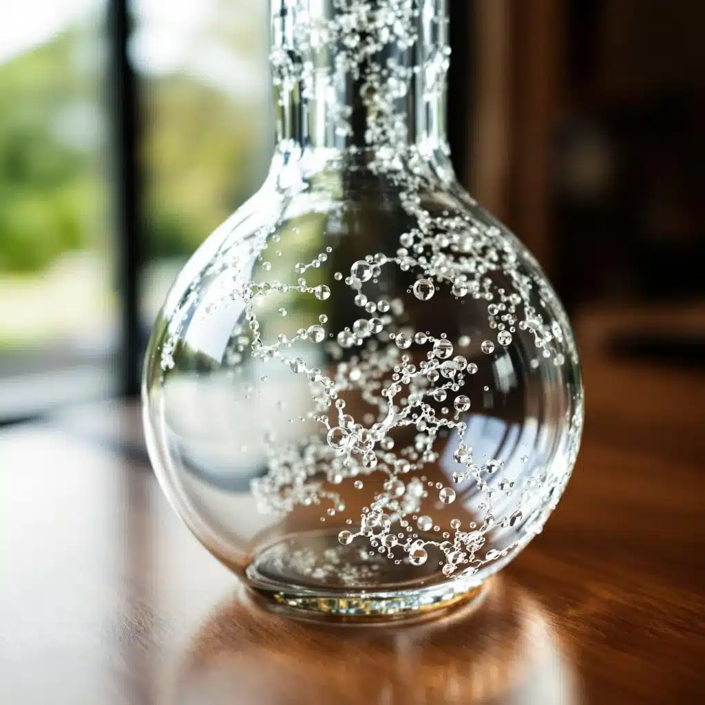 A clear glass bubbler showcasing intricate percolation design, perfect for smooth hits in 2024.