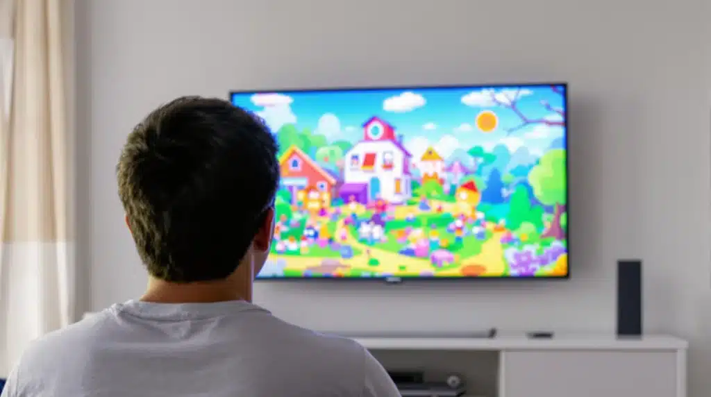 Vibrant cartoon landscape, perfect for enjoying while high with the best cannabis strains.