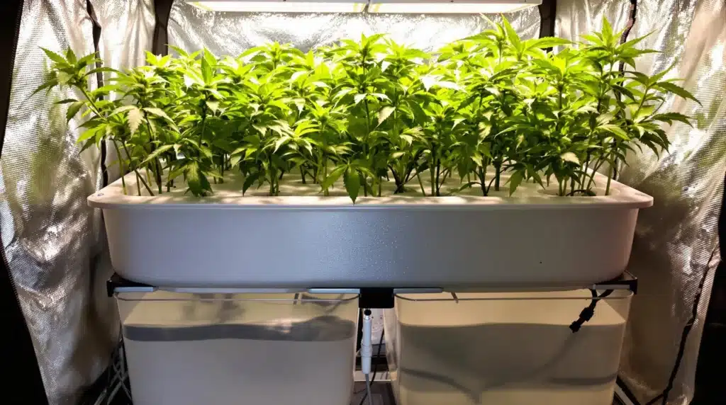 Hydroponic cannabis grow showcasing best nutrients for hydroponics in action