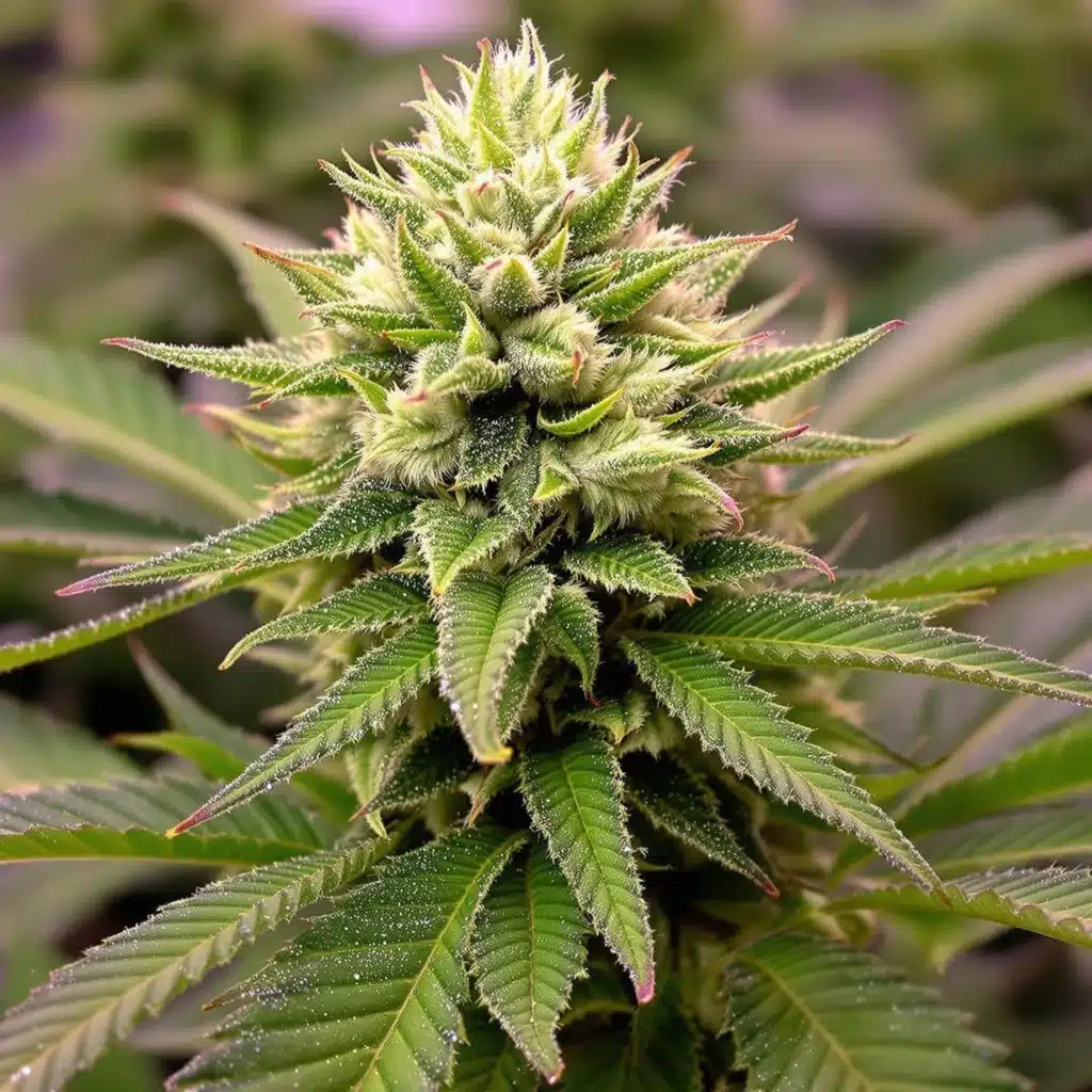 Cannabis plant in late flowering stage with dense, trichome-rich buds from bud hardener nutrients.