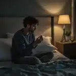 Cannabis oil assisting an adult with autism in achieving better sleep and relaxation.