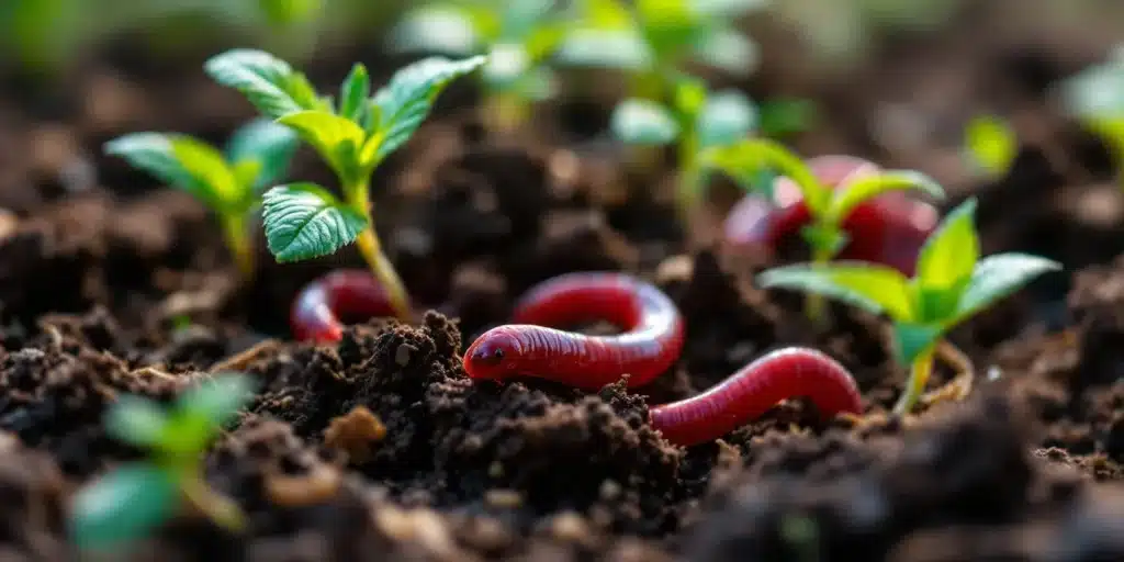 Red worms in cannabis soil for nutrient enrichment