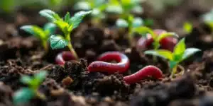 Red worms in cannabis soil for nutrient enrichment