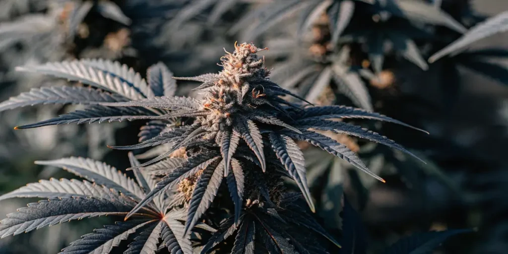 Indoor Strawberry Banana cannabis plants under grow lights in a controlled environment.