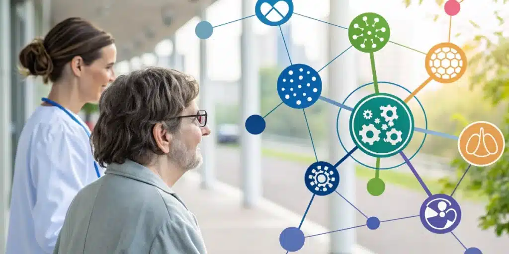 Infographic showcasing neurochemical insights and integrated care in treatment for cannabis induced psychosis.