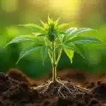 Good nutrients for outdoor weed: A young cannabis.