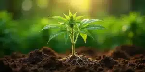 Good nutrients for outdoor weed: A young cannabis.