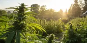 Outdoor cannabis garden flourishing with the best nutrients for outdoor grow.