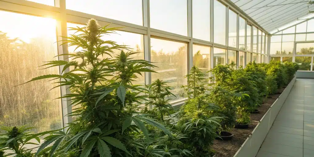 Healthy cannabis plants for CBD Distillate extraction.