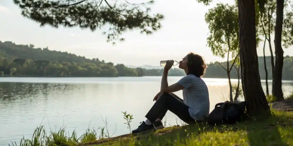Photo of a person practicing healthy lifestyle habits to support the elimination of edible CBD from the body.