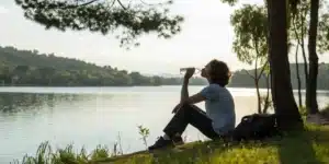 Photo of a person practicing healthy lifestyle habits to support the elimination of edible CBD from the body.