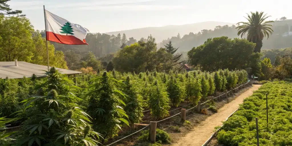 california outdoor cannabis calendar, overlaying an outdoor garden with planting and harvest timings.