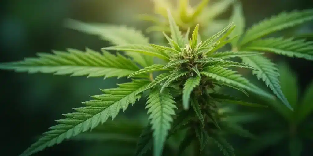 Cannabis leaves and early bud development supported by endophytes.